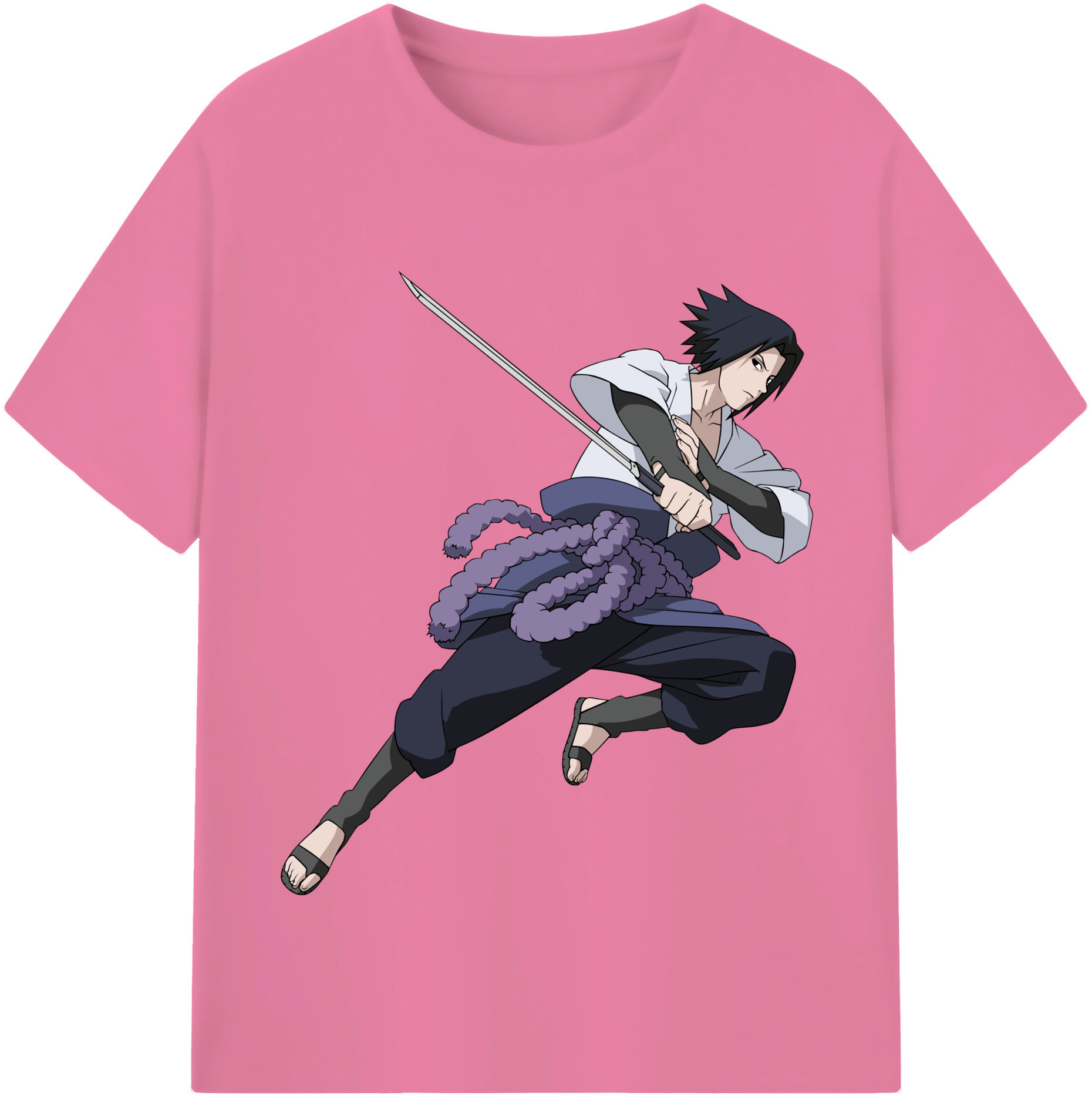 （画像用） NARUTO -ナルト- うちは サスケ Uchiha Sasuke 綿100％半袖Tシャツ（フロントプリント）